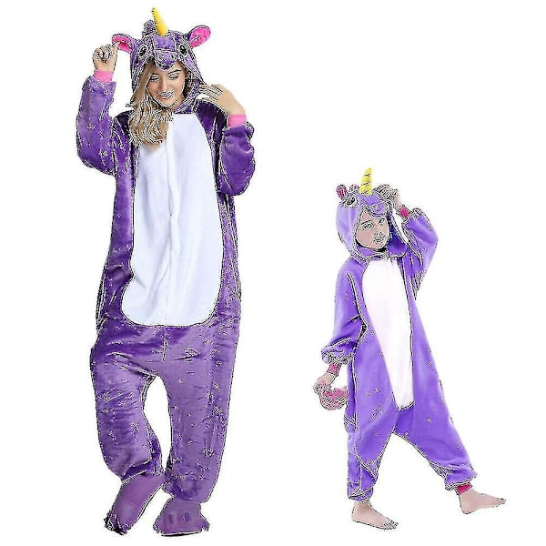 Pegasus Enhörning Pyjamas Kostym Barn Jumpsuit Purple S