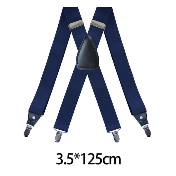 Herreseler Elastiske Stropper Solid Kraftig 4 Klips Justerbar Unisex Sort Dark Blue