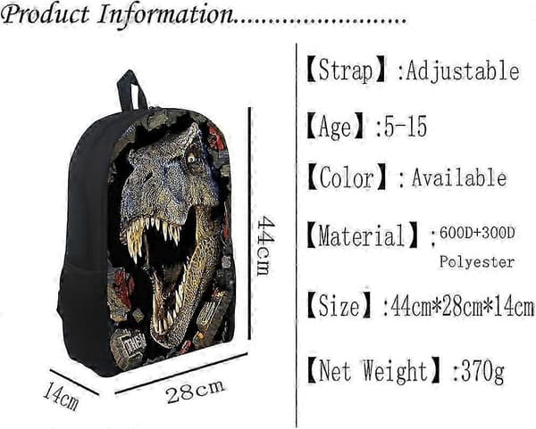 Dinosaurie Skoletaske Rygsæk