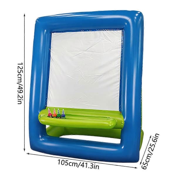 Oppblåsbart staffeli for barn - Oppblåsbart vaskbart PVC-kunststaffeli for småbarn, dobbeltsidig male- og tegnebrett for innendørs og utendørs Blue