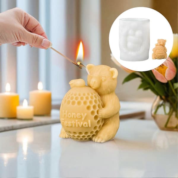 Bjørn søylelysform med søtt design for aromaterapi voks håndverk C