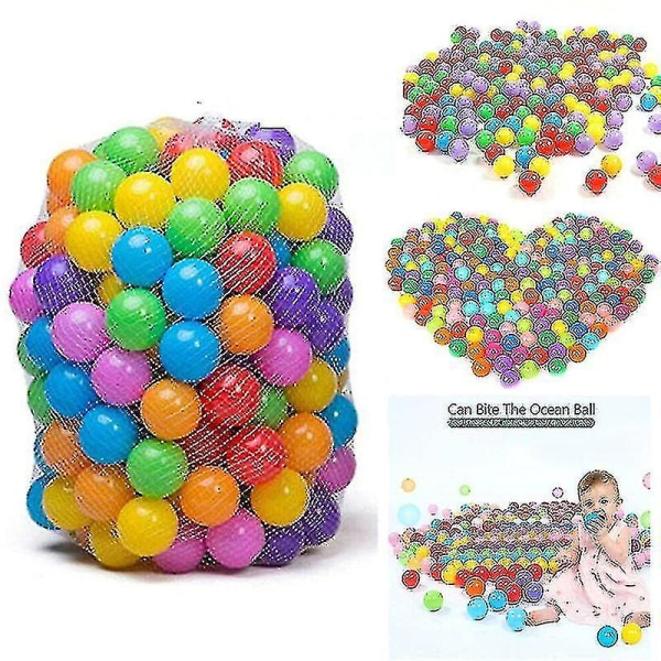 100/200 stk. farverige plastik bolde pit bolde knusningssikre havbold legetøj til børn 100PCS