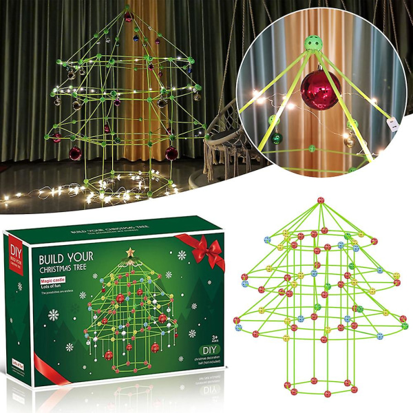 Lovely Christmas Tree Forts Building Spelleksak Plast Tidiga pedagogiska leksaker Present för födelsedag jul With Light