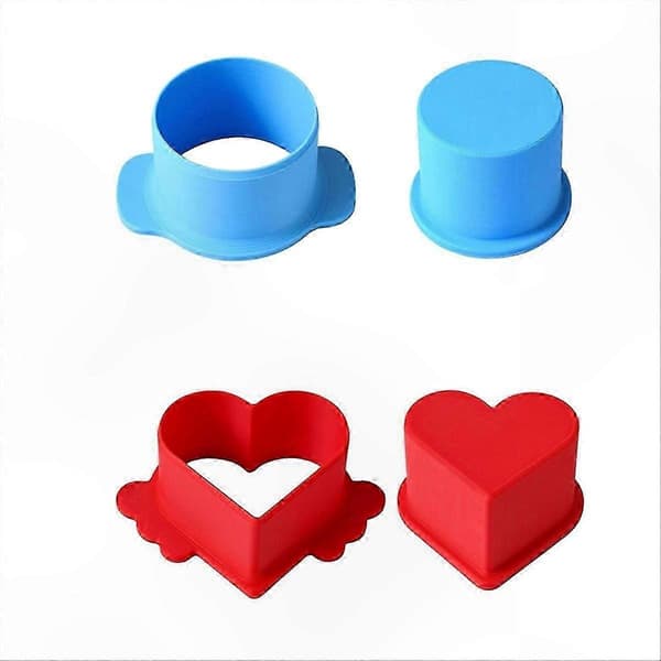 Dobbeltformede kakestempler i rustfritt stål for bakepresse Blue Red