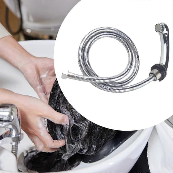 Salong Sjampobolle Sprayhode Sjampobolle Kran Solid Fleksibel Erstatning Silver