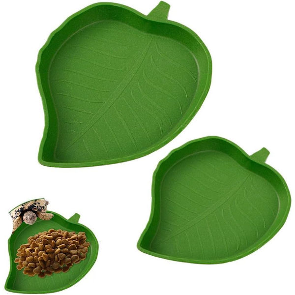 2PCS Blad Reptil Mat Skål Reptil Matare Lämplig för Sköldpadda Majsorm Reptil Husdjur Dricka och Äta 2 År Gammal Blanco 8