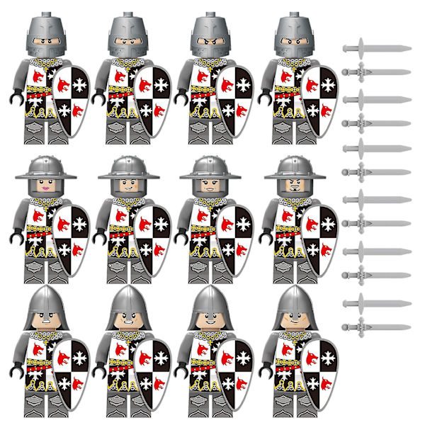 Knights Warrior Soldat Minifigur Byggstenar Barnleksaker Set B