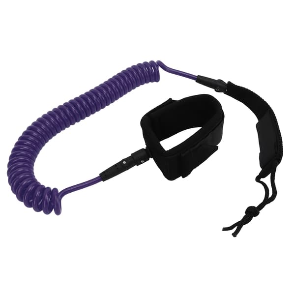 7 mm 3 m Surfeleash Justerbar Elastisk TPU Surfebrett Benstropper Stand Up Paddle Leash Lilla