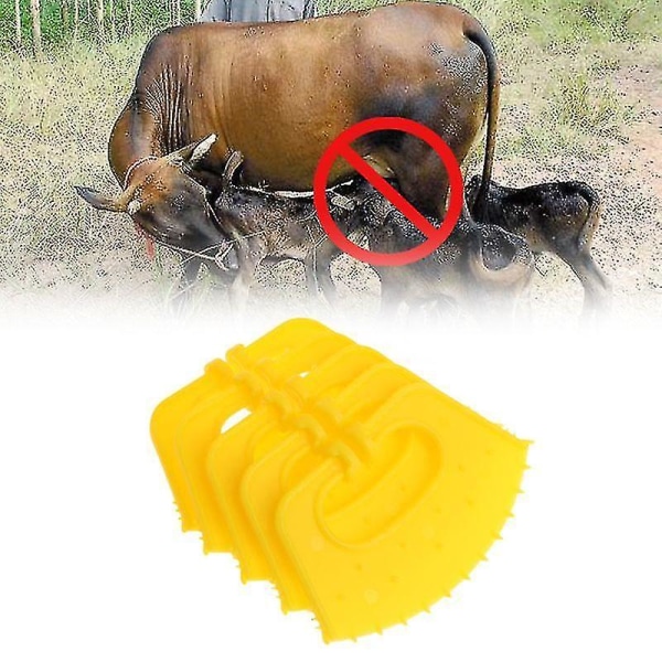 Kalvegrise Plast Konæsering Anti-sug Fræsning Stop Punktering Fravænningshjælp Værktøj Husdyrholdsudstyr (5 stk, gul)