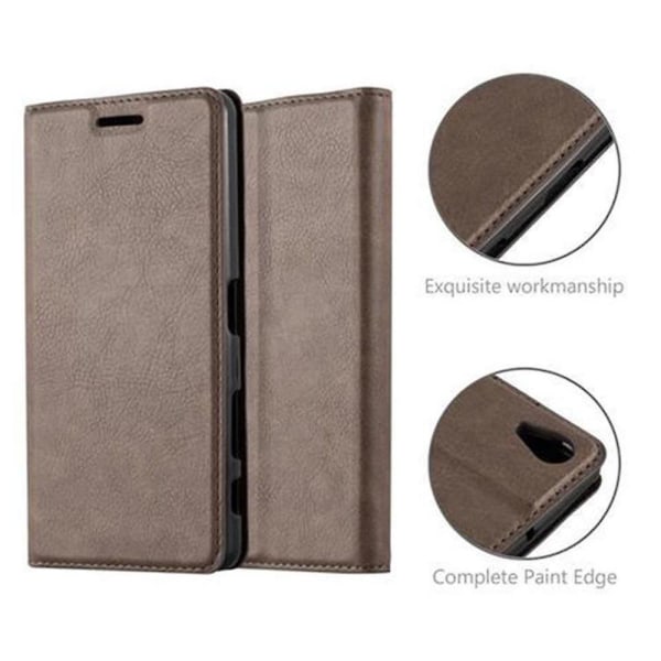 Sony Xperia X PERFORMANCE Handy Hülle Cover Case Etui - med Standfunktion och Kartenfach COFFEE BROWN Xperia X PERFORMANCE