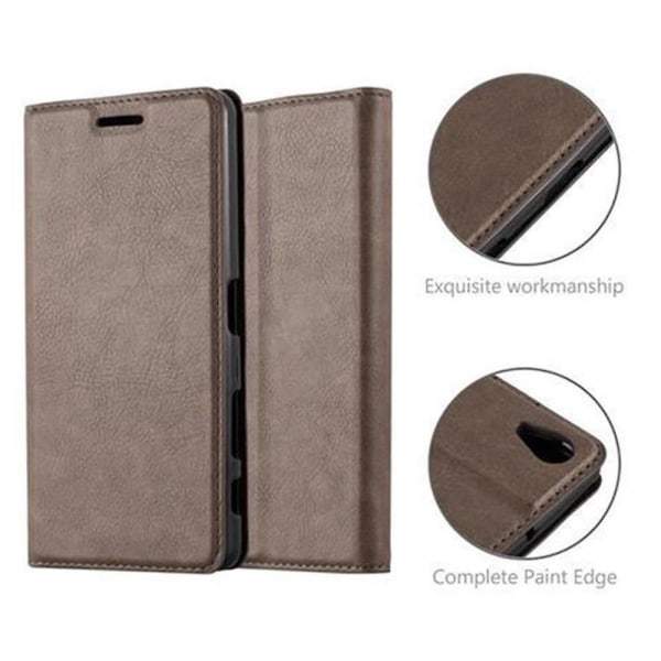 Sony Xperia X PERFORMANCE Handy Hülle Cover Etui - med Standfunktion og Kartenfach COFFEE BROWN Xperia X PERFORMANCE