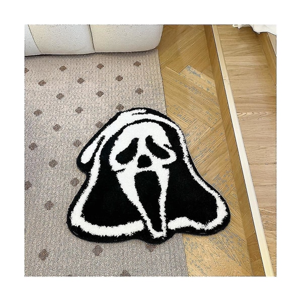 Ghostface Tufted Carpet Scream Movie Fluffy Rug Håndlaget ikke-vaskbar matte Små tepper til soverommet As Shown