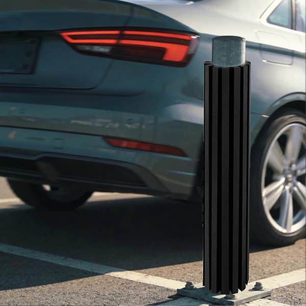 Garageparkeringsbeskyttelse - med skum - til søjle 2pcs Black