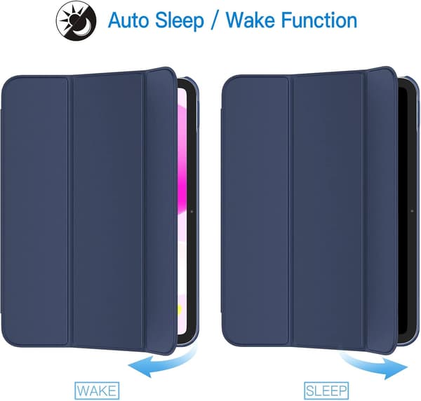 iPad (A16) 11th/10th Generation (2025/2022) Protective Case, Ultra-thin Stand Hard Shell with Auto Wake/Sleep Function-X[GKS] Djup Marinblå