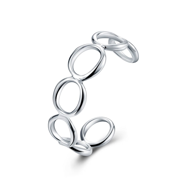 Retro 925 Sterling Silver Smycken Rund Form Cirkel Armband Mode Smycken Armband