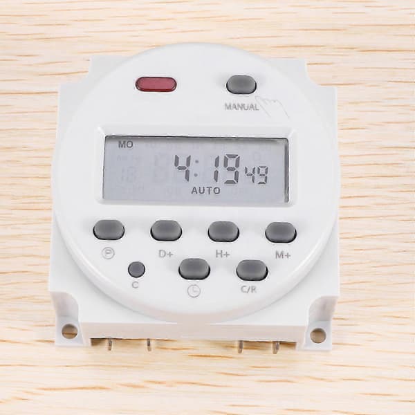 LCD Digital Kontrol Strøm Programmerbar Timer DC 12V 16A Tidsrelæafbryder Udgave 0627