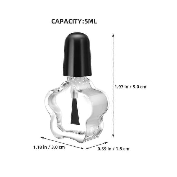 20 st nagellacksflaskor - Transparent glas påfyllningsbar 5 ml stjärnformad behållare för DIY nagelkonst Resevänlig och spillsäker för kvinnor och salonger