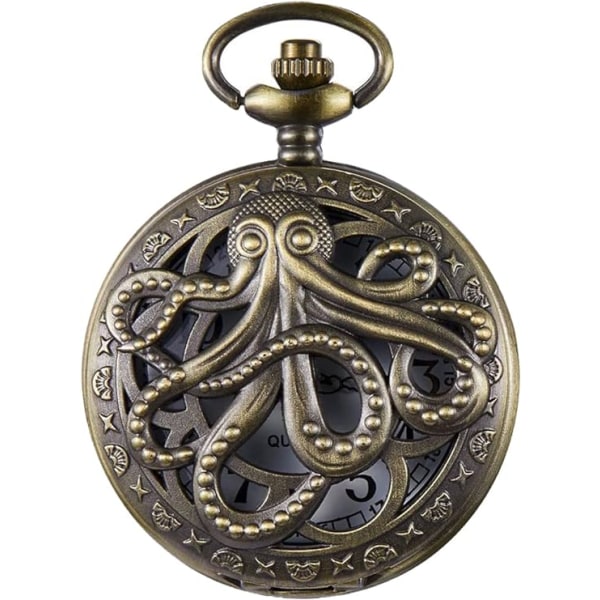 Vintage brons watch ihålig kvartslegering watch med halsbandskedja för födelsedagspresenter fars dag