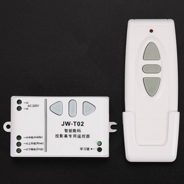 -t02 Trådløs Fjernkontroll +315mhz Frontkontroller For Elektriske Projektor Skjermer Elektrisk Curta White