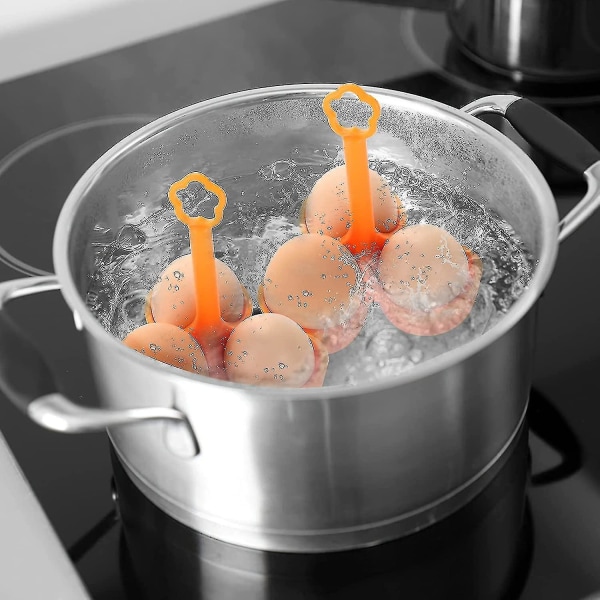 2-pack hållare för ångat ägg i silikon mot skållning, ställ för hårdkokta ägg
