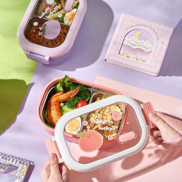1000 ml lounaslaatikko mikroaaltouunissa suuri kapasiteetti lämmönkestävä osasto print Student Bento Box Company Käytä Tianyuhe Green