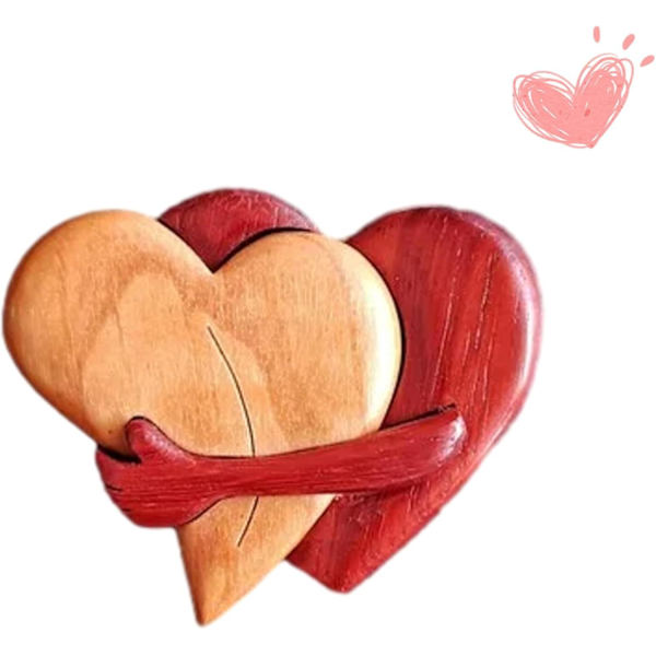 Et kram fra mit hjerte til dig Håndlavede træskæringer, Et kram fra mit hjerte til dit, Lommekram Træhjertegave til ham og hende Valentinsdag C 1pcs
