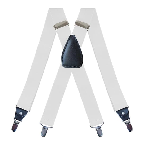 Selar for menn Elastiske stropper Solide kraftige 4 klips Justerbar Unisex Svart White