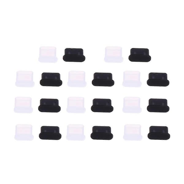 10 par USB Typ C hona och hane dammskyddande skyddsproppar (svart)