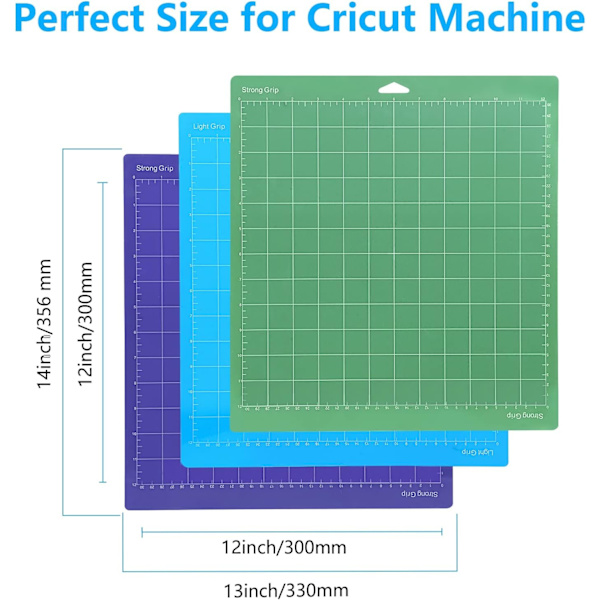 Standard Grip Cutting Mat, 3 st Cricut Maker, Symattor för Cricut Maker/Maker3/Explore 3/Air 2/Air/One, Cutting Mat
