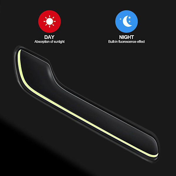 4 stk. Billadverkslysende dørhåndtakbeskyttelsesdekalsett Auto Styling Tilbehør for Tesla Model 3 Model Y 2022 Noctilucent