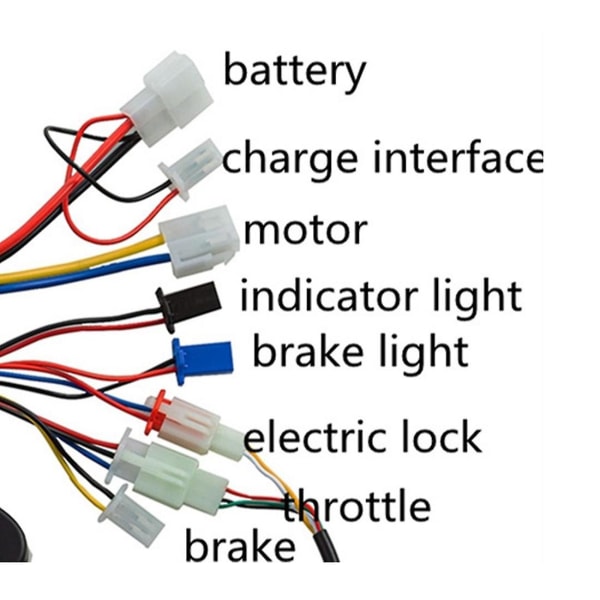 Electric Bicycle Accessories 36V 500W Controller and Throttle Screw Grip Motor Controller for Elect As Shown