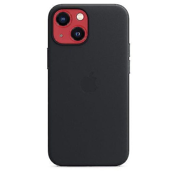 Nahkainen puhelinkotelo iPhone 13 Minille, nahkainen kotelo Magsafella Midnight Black