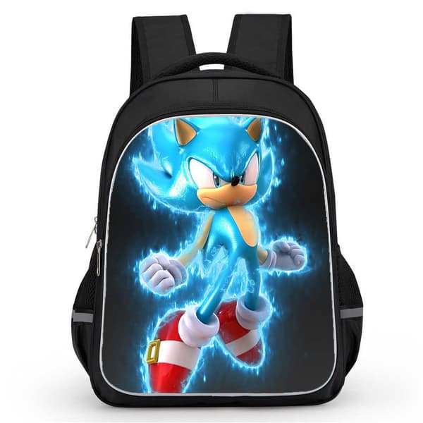 Cartoon Hedgehog Pattern Backpack for Primary School Students, Easy to Carry School Bag Sonic Black 29