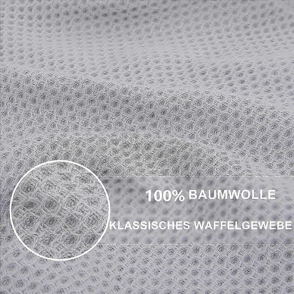6-pack Premium 100% Bomull Frotté Diskhanddukar, Superabsorberande Disktrasor med Hängögla Light gray 34*73cm
