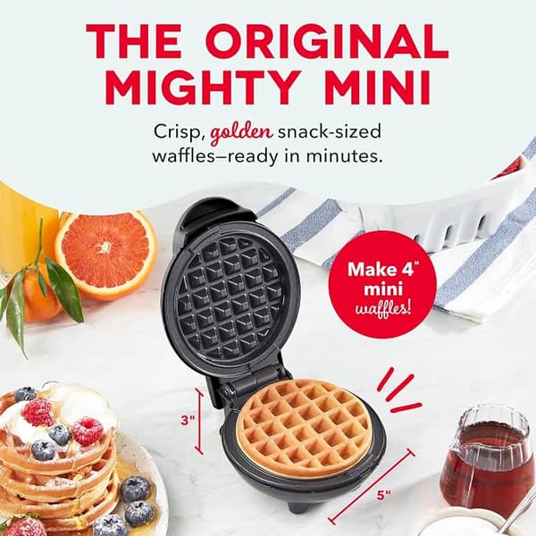 Mini Waffle Maker, Compact Non-Stick Breakfast Sandwich Maker for Waffles, Pancakes, Hash Browns and Quick Snacks, 220V black