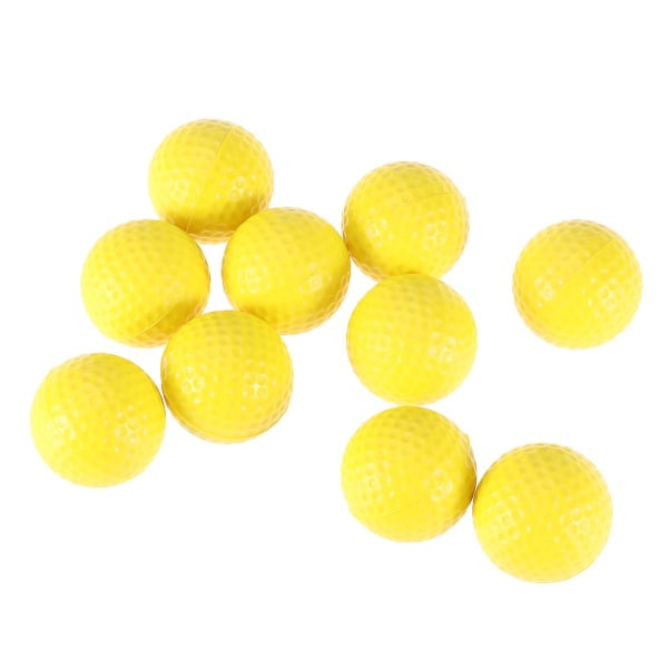 10 stk Minigolfballer Øvingsballer Utendørsballer Utstyr Luftstrømsballer Plastballer Yellow