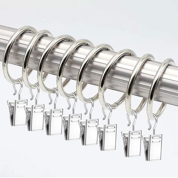 50 Pack metal gardinringe med clips Kroge 25 mm indvendig diameter