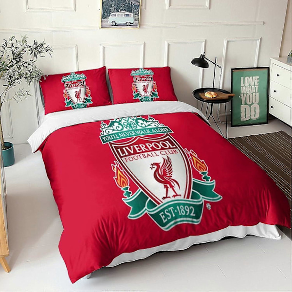 Liverpool-kuvioinen peittosetti lasten makuuhuoneeseen, peitto ja tyynyliina, lasten vuodevaatteet pojille ja tytöille, peitot, king-koko 135*200 CM Single135x200cm