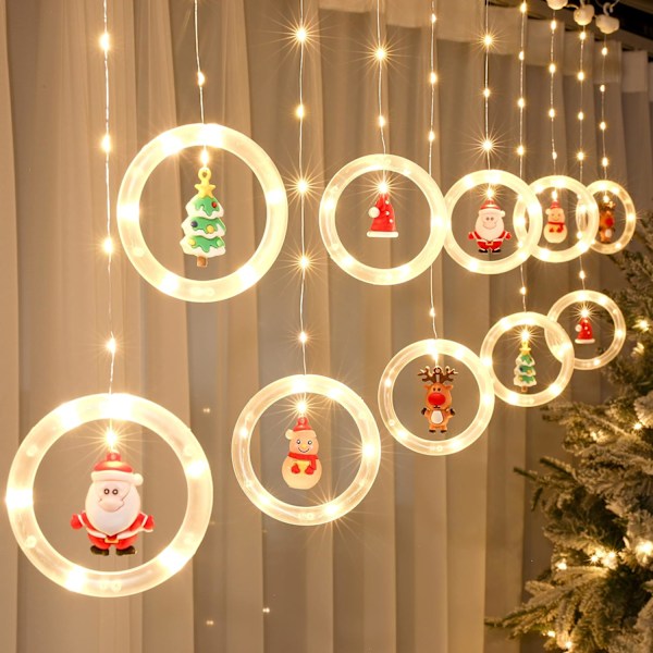 Christmas Lights, 10 Tree Lights LED Christmas Decorations Indoor, Battery Operated Christmas Window Lights(Warm Round lamp)