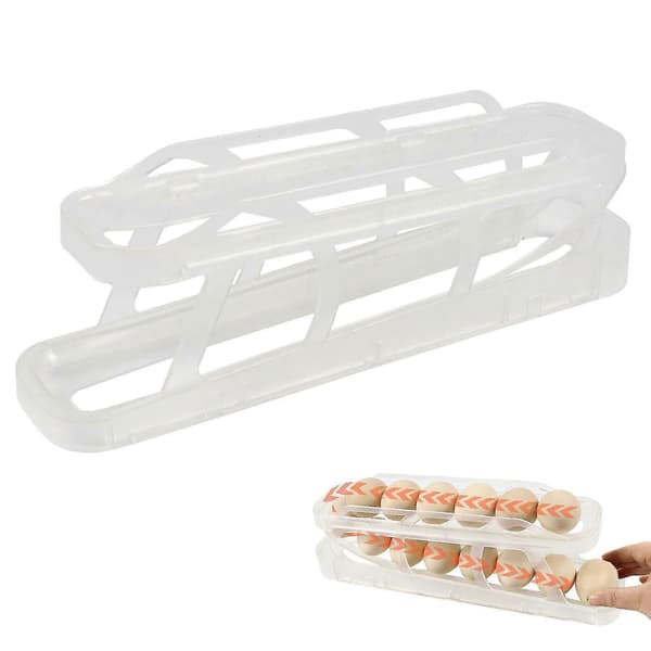 Refrigerator Egg Dispenser Automatic Egg Roll Refrigerator Rolling Egg Holder Automatic Rolling Egg Storage Container For Kitchen Cherry