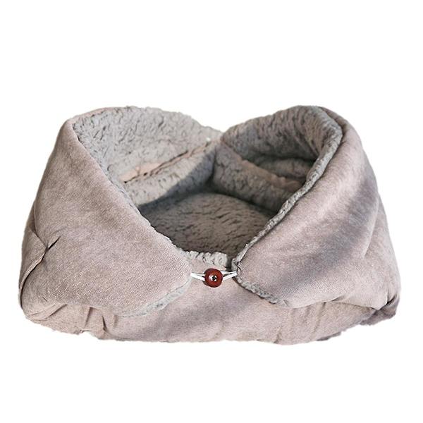 Varm tykk katteseng multifunksjonell sammenleggbar kjæledyrmatte for katter liten innendørs kattungeseng kattesovematte, B Light Grey