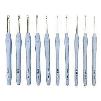 Crochet Hooks for Crocheting, Weaving, 10 Sizes, Crochet Hook Set for Arthritic Hands, Extra Long and Non-Slip TPR Handle