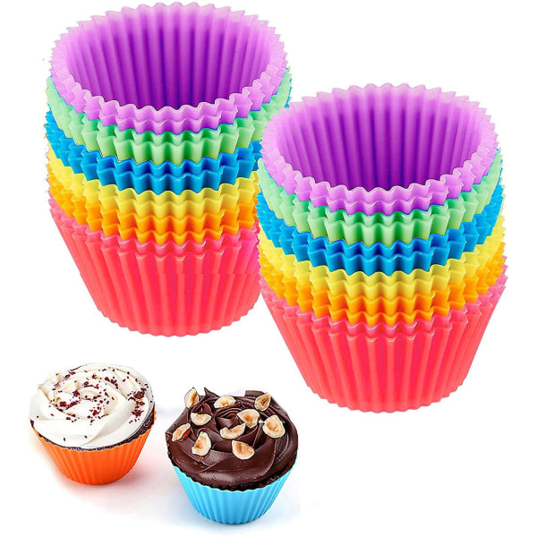 10 stk. genanvendelige silikone cupcakeforme - Non-stick, nemme at rengøre, varmebestandige kageforme til fester, helligdage Tianyuhe Red