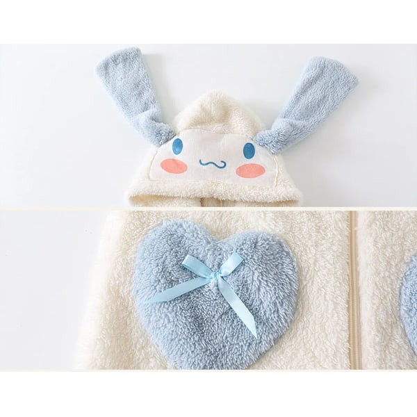 Sanrioed Plush Anime Cinnamoroll Talvivillaiset Lasten Haalarit, Tyttöjen Pyjamat Piirretty Pyjamat Teineille 140cm 140