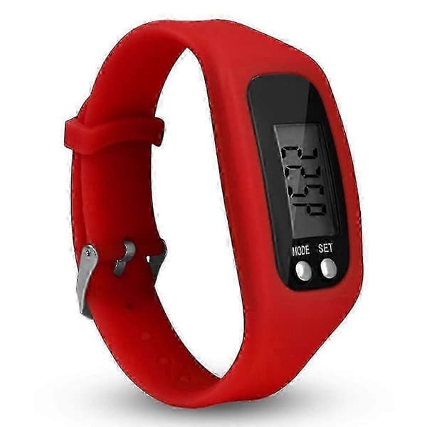 LCD-display Silikon Stegräknare Barnklocka LED Stegräknare Klocka Presenter Red