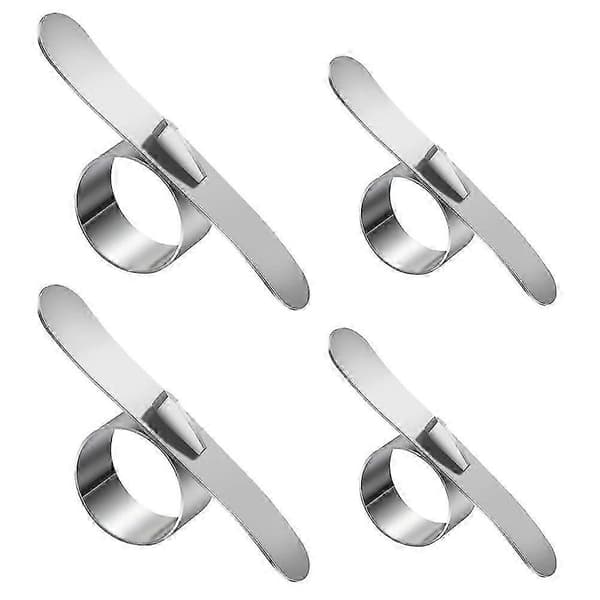 1 sett 4 stk. appelsinskrellere i rustfritt stål, ergonomiske ringfruktskrellere (sølv) - S