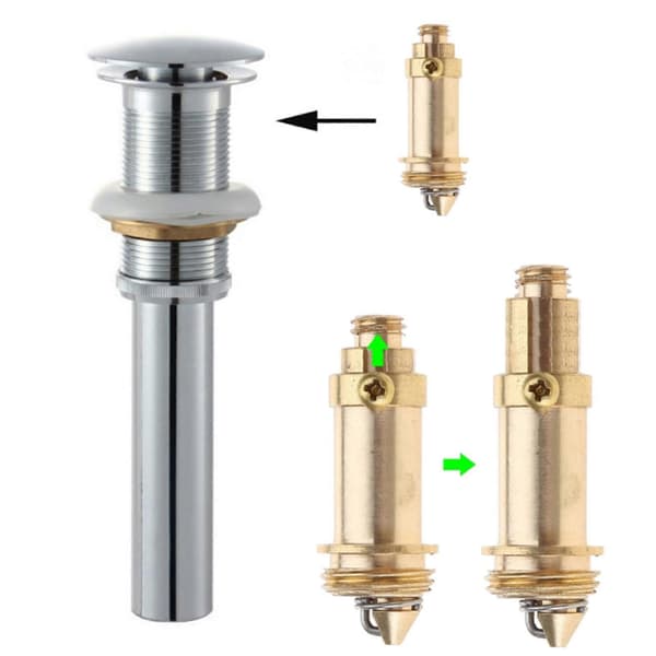 Diskho Avloppsstopp Plugg Bultar Studsventiler Tryckfjäder Plugg Diskho Avlopp Klick Klack Plugg Bultar för Handfat Avloppsstopp 13mm M16