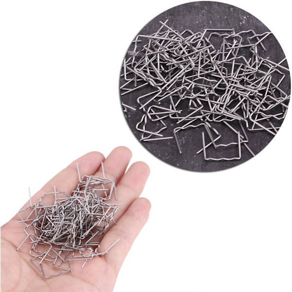 Varme hæfteklammer, varme hæfteklammer i rustfrit stål, plastikhæfter, 100 stk. 0,8 mm automatisk kofangerreparation forudskårne svejsehæfteklammer reparationsværktøjssæt (\"S\"-stil)