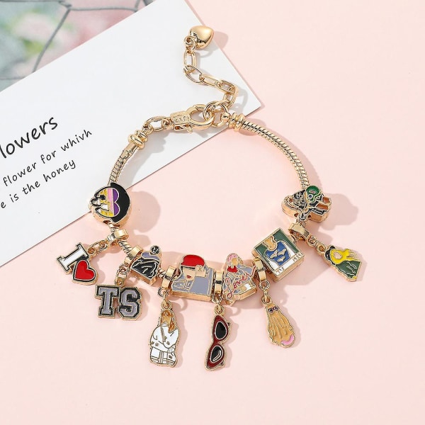 Taylor Swift Sanger Jente Armbånd Diy Charm Armbånd Taylor Album For Fans Musikkelsker Gave Fest Tilbehør B