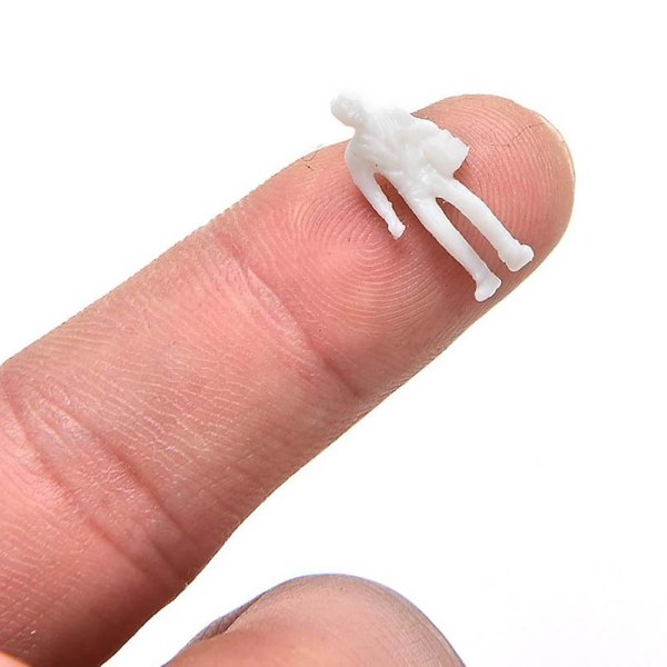 100 kpl 1/25 - 1/200 Mittakaavainen Mini maalaamaton valkoinen Malli Ihmishahmot Tee itse-lelu Mengxi 150